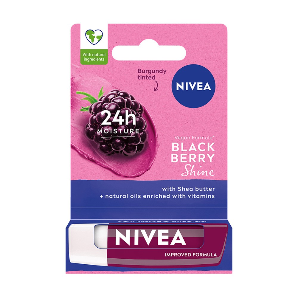 Pielęgnująca pomadka do ust Nivea Blackberry Shine 4.8 g (9005800363066)