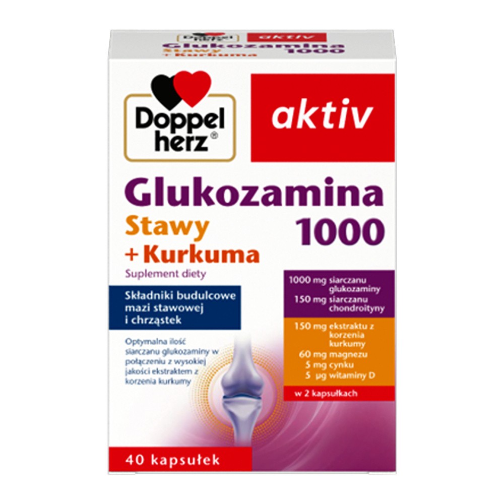 Doppelherz aktiv Glukozamina 1000 Stawy + Kurkuma, 40 kapsułek
