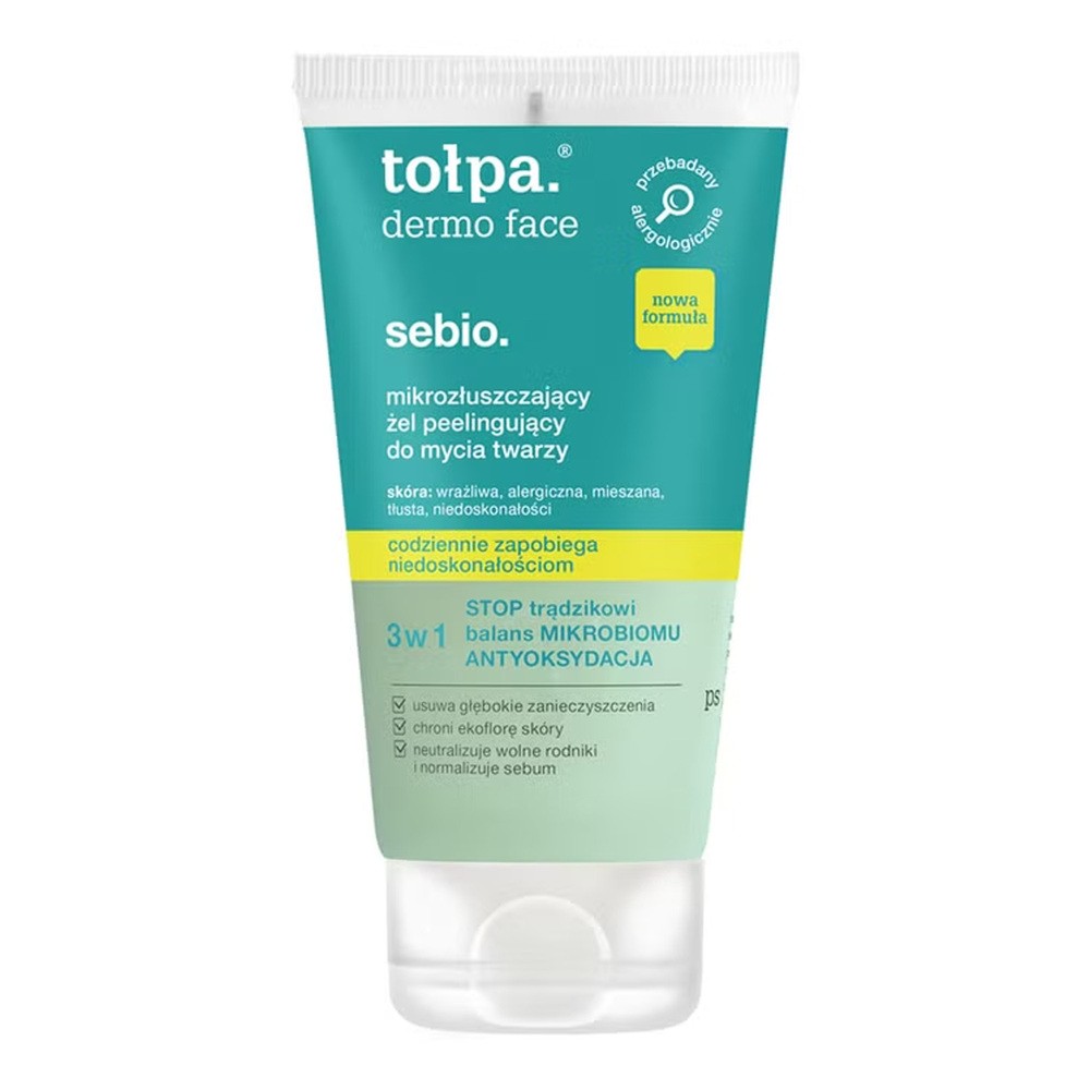 Tołpa Tołpa tołpa dermo face sebio mikrozłuszczający żel peelingujący do mycia twarzy 150 ml