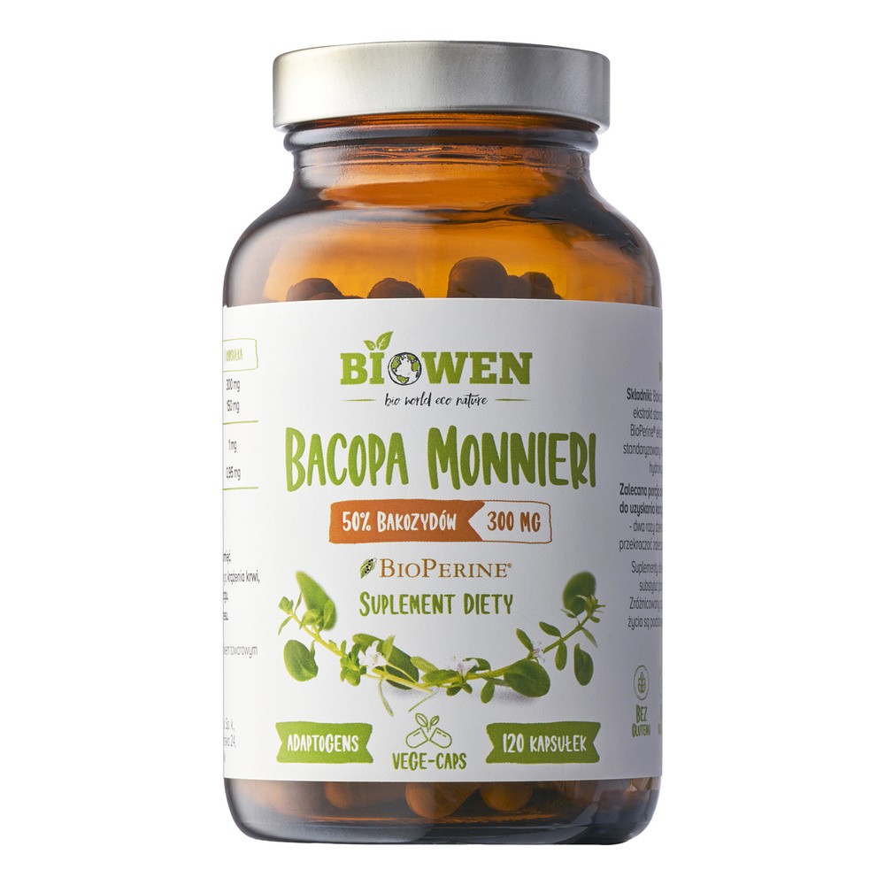 BIOWEN Bacopa Monnieri (Koncentracja i pamięć) 120 Kapsułek wegańskich