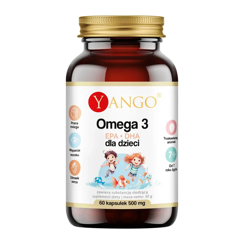 Yango Omega 3 EPA + DHA dla dzieci Suplement diety 60 kaps.