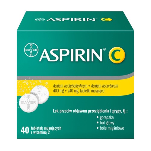 Aspirin C 400 mg + 240 mg, 40 tabletek musujących