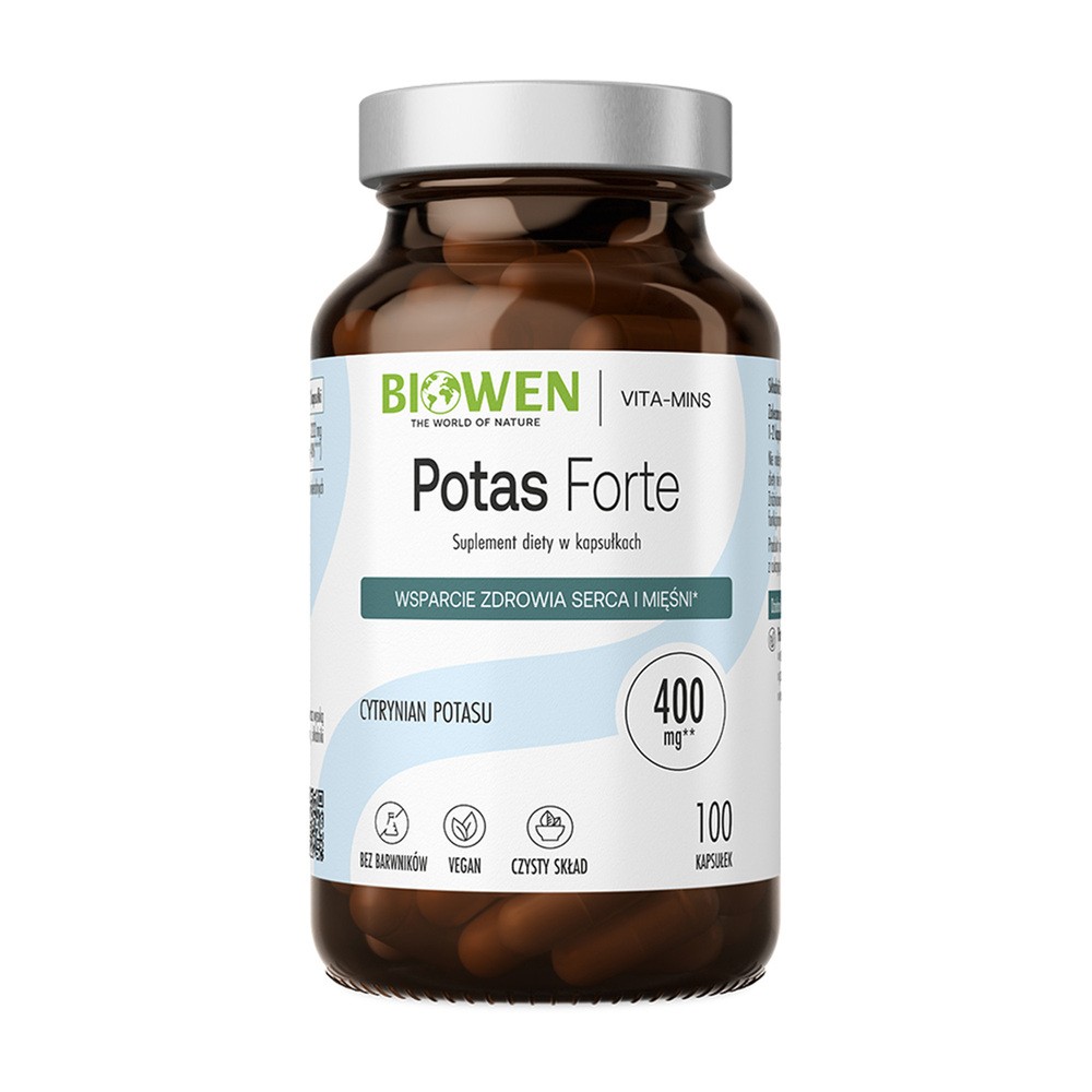 Biowen Potas Forte - cytrynian potasu - Suplement diety 100 kaps.