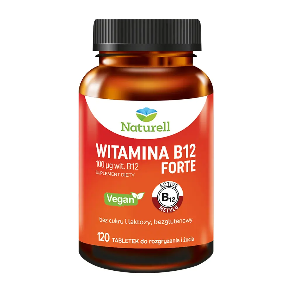 Naturell, Witamina B12 forte, Suplement diety, 120 tabletek