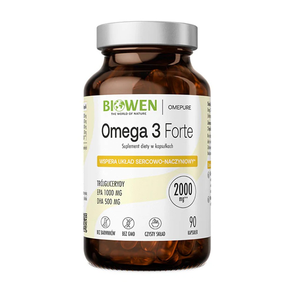 Biowen, Suplement diety, Omega EPA 1000 DHA 500 wit E 100IU, 90 kaps.