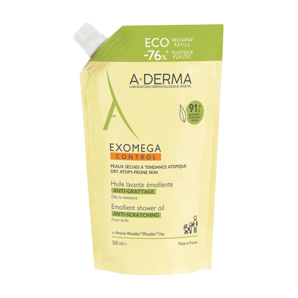A-derma Exomega Control olejek emolient pod prysznic - przeciw drapaniu 500 ml (butelka z pompką)