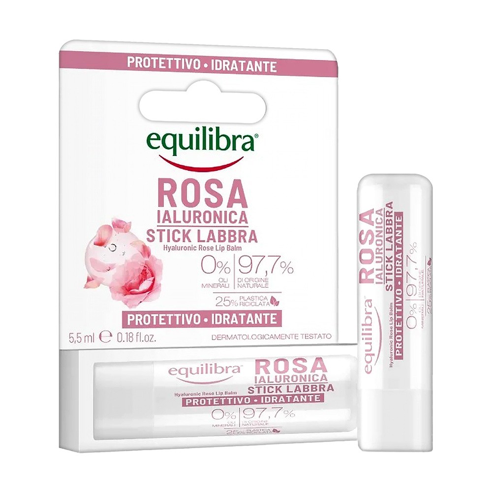 Equilibra Rosa różany balsam do ust z kwasem hialuronowym 5.5ml