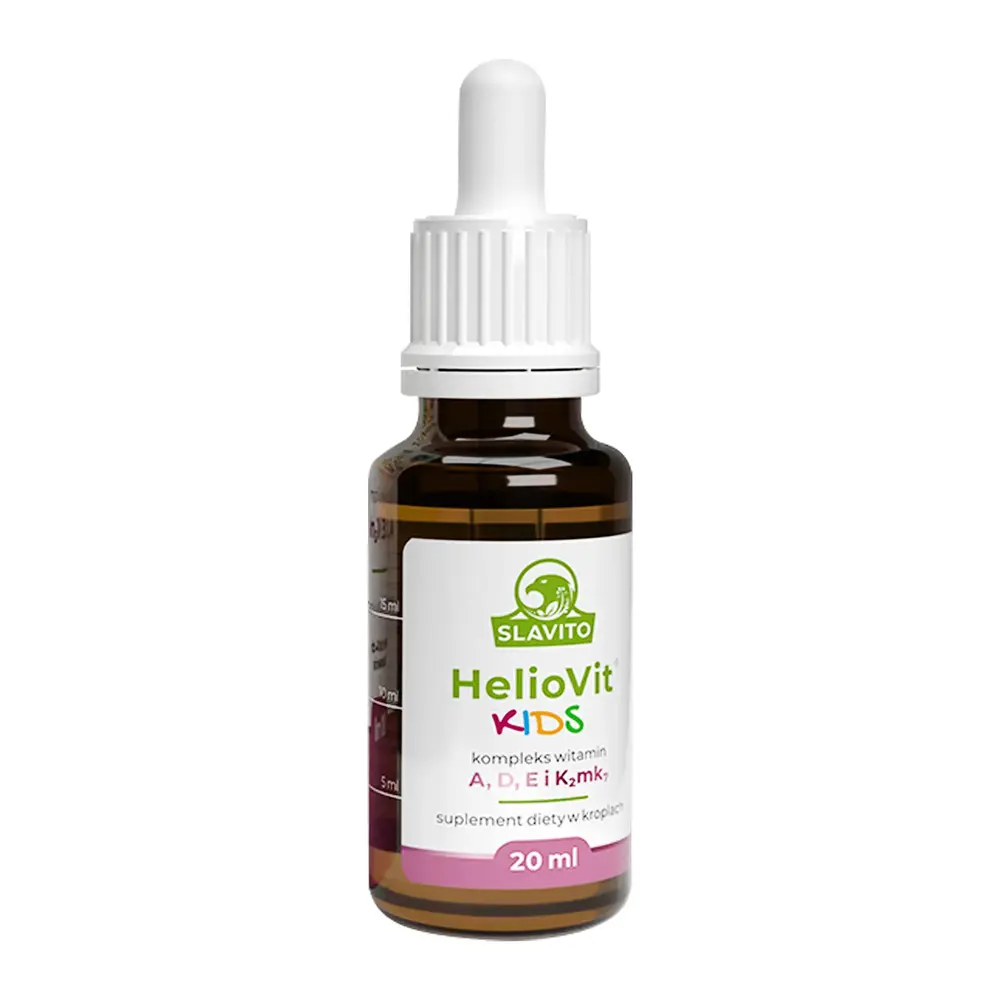 HelioVit KIDS Kompleks Witamin ADEK (K2 MK-7) dla Dzieci o Smaku Cytrynowym Krople 20 ml Hubert Czerniak Slavito