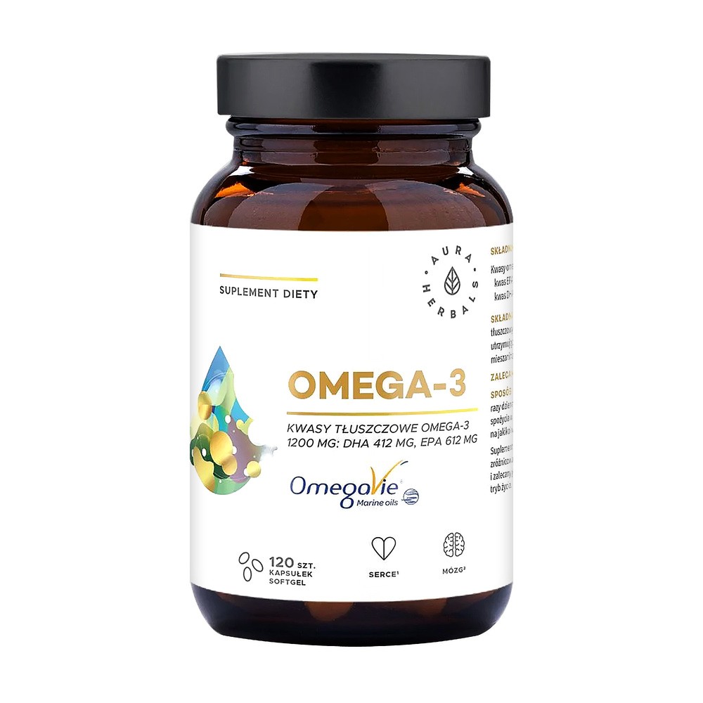 Omega-3 1200 mg, Aura Herbals, 120 kapsułek