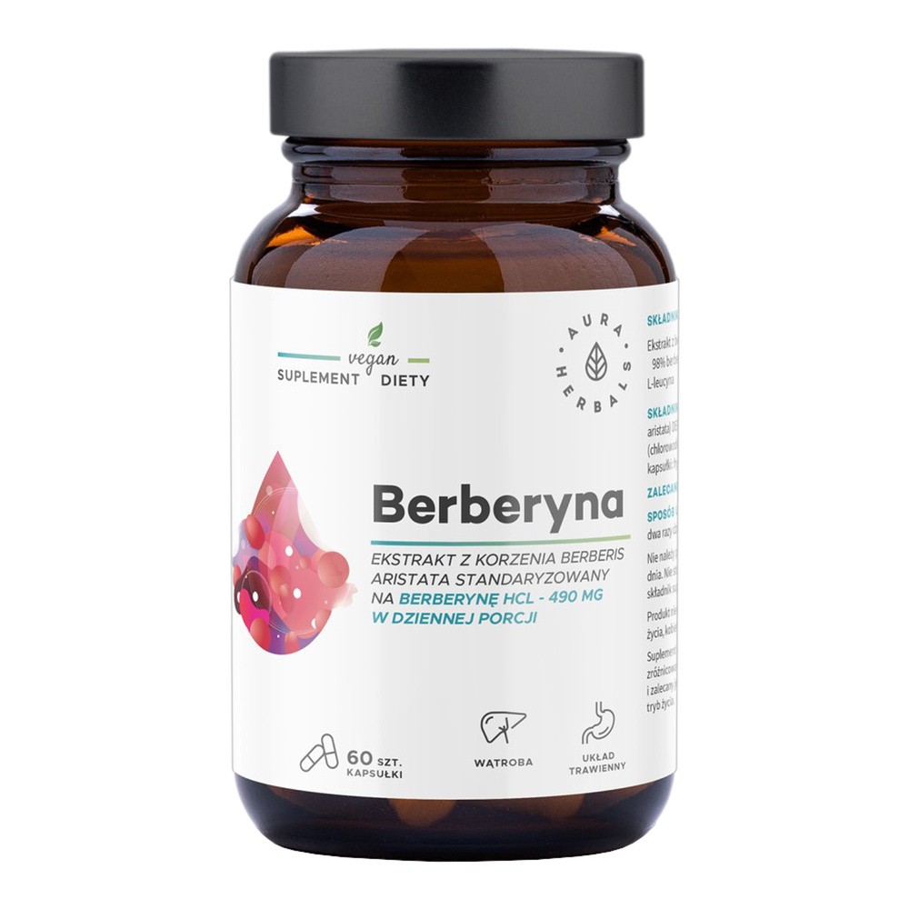 Aura Herbals Berberyna 490 mg HCL Berberis Aristata 60 kaps.