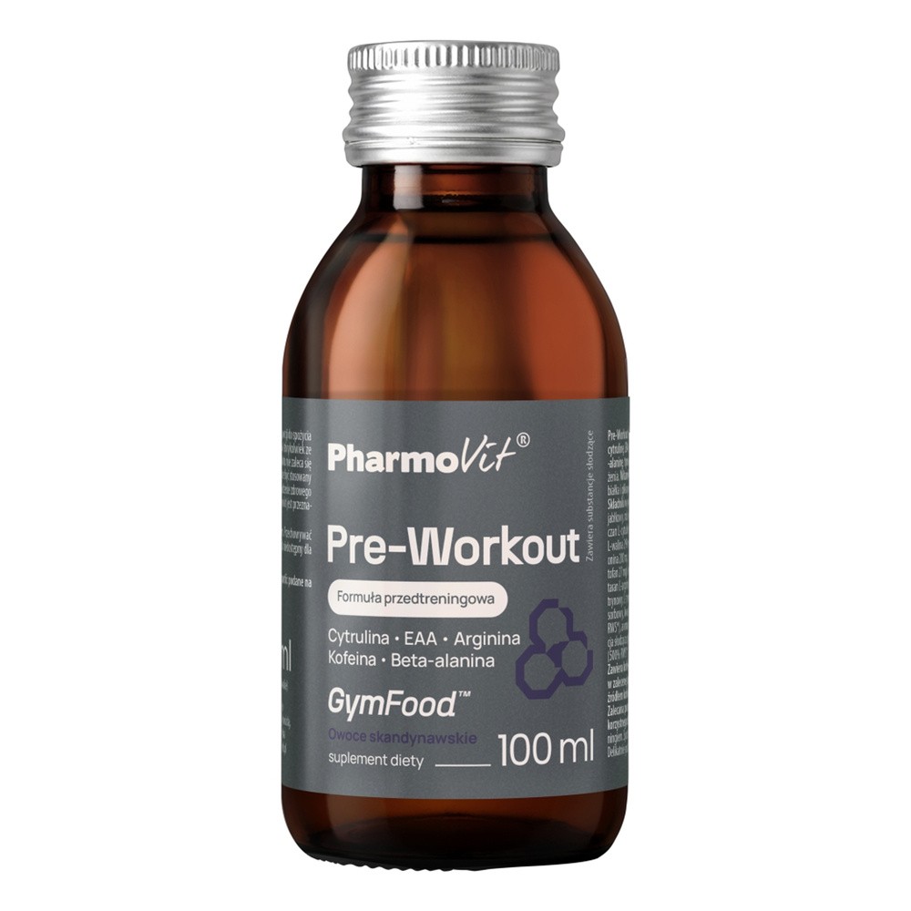 Pharmovit GymFood Pre-Workout, płyn, smak owoce skandynawskie, 100 ml