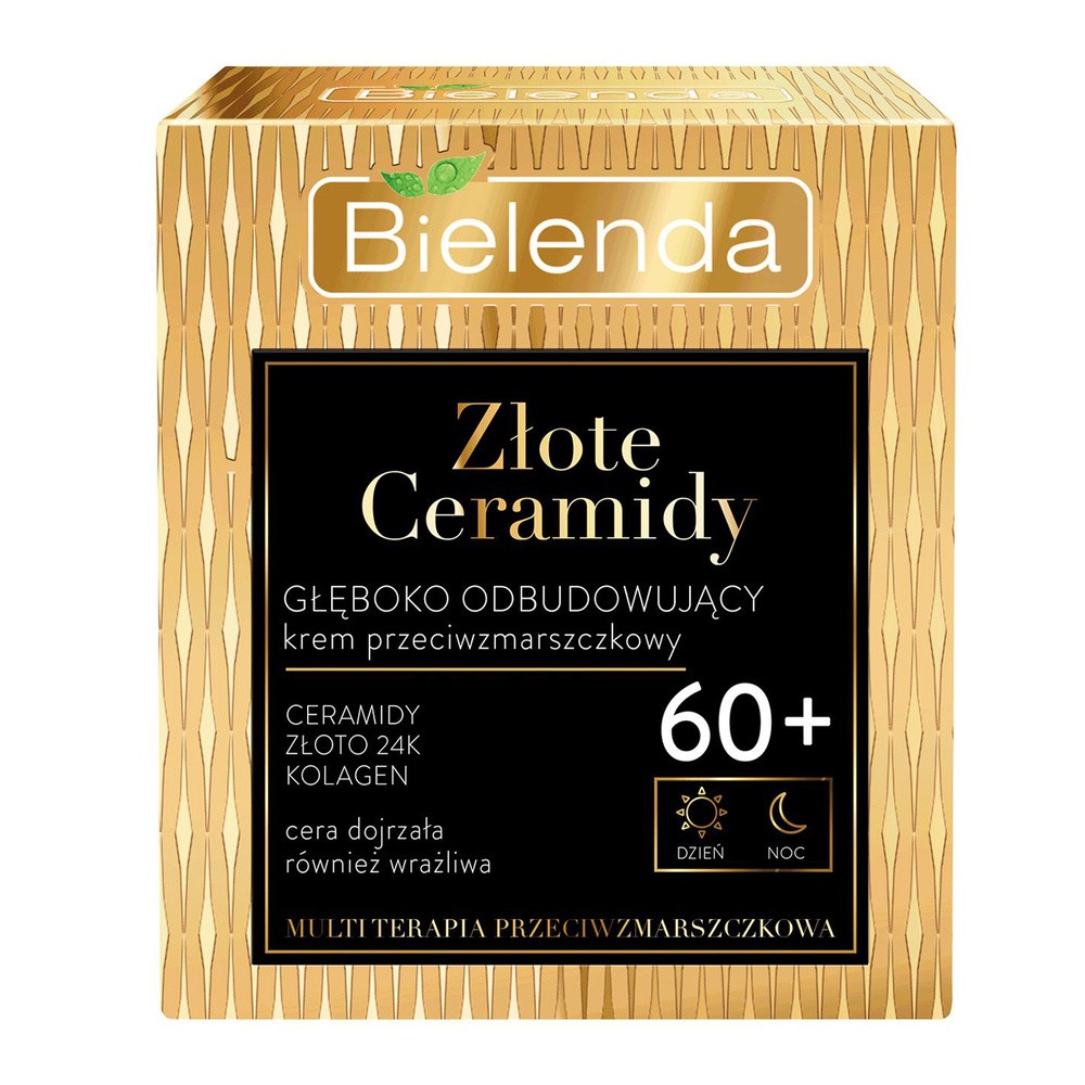 Bielenda Złote Ceramidy Głęboko odbudowujący krem przeciwzmarszczkowy 60+ dzień noc 50 ml