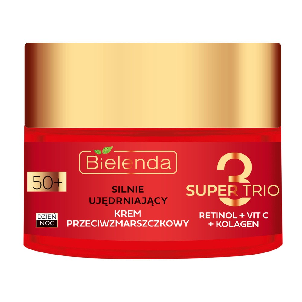 Silnie ujędrniający krem przeciwzmarszczkowy retinol + vit c + kolagen 50+, dzień/ noc