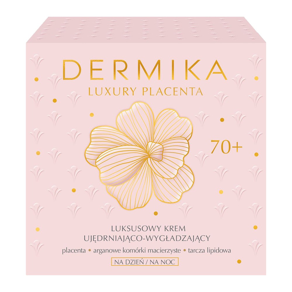 Dermika Luxury Placenta 70+ - krem ujędrniająco-wygładzający na dzień i na noc 50ml