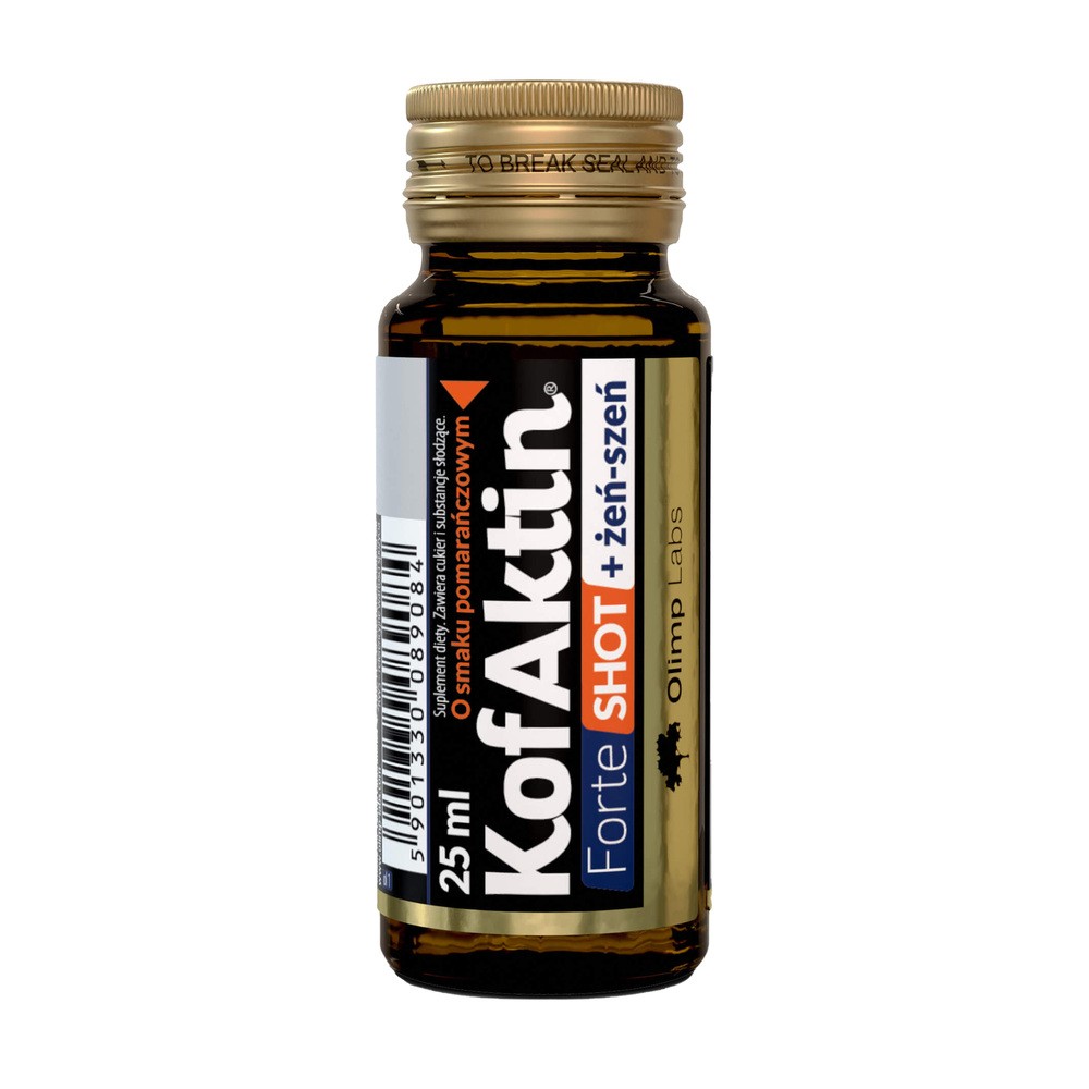 Olimp Kofaktin® Forte Shot + żeń-szeń - 25 ml Ampułka szklana-pomarańczowy