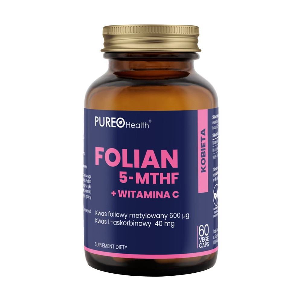 Pureo Health Folian 5-MTHF + witamina C, kapsułki, 60 szt.