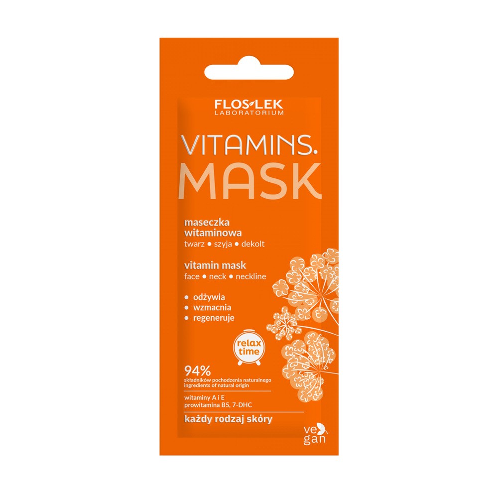 FLOSLEK VITAMINS Maseczka witaminowa twarz, szyja, dekolt, 6 ml