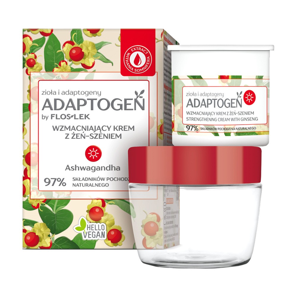 Floslek FLOSLEK ADAPTOGEN ZESTAW WZMACNIAJĄCY KREM DO TWARZY ŻEŃ-SZENIEM DZIEŃ EKO 50ML 5905043009704