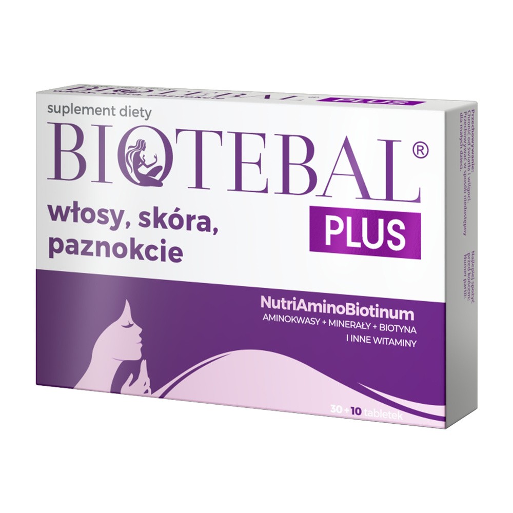 Biotebal Plus Włosy Skóra Paznokcie, 30 tabletek + 10 tabletek gratis