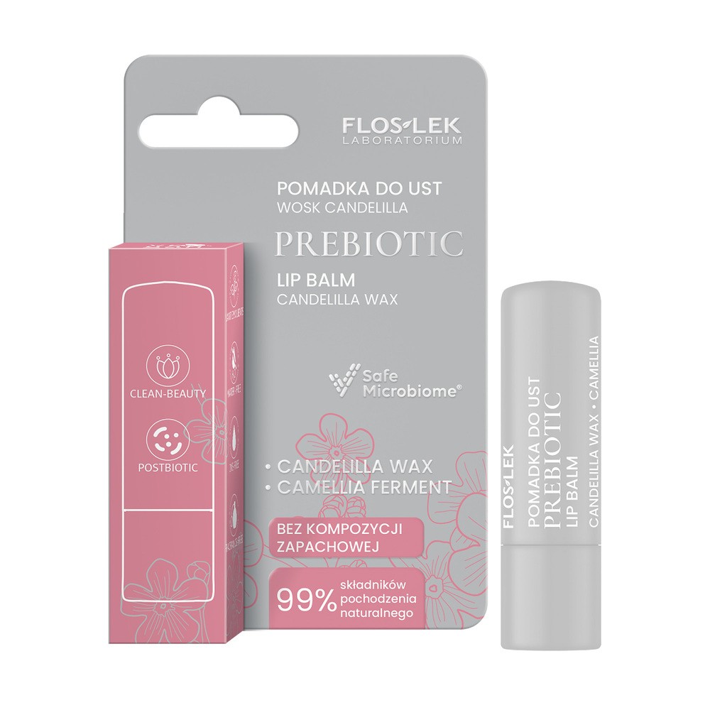 Floslek Laboratorium Prebiotic, pomadka do ust, wosk candelilla, 4 g