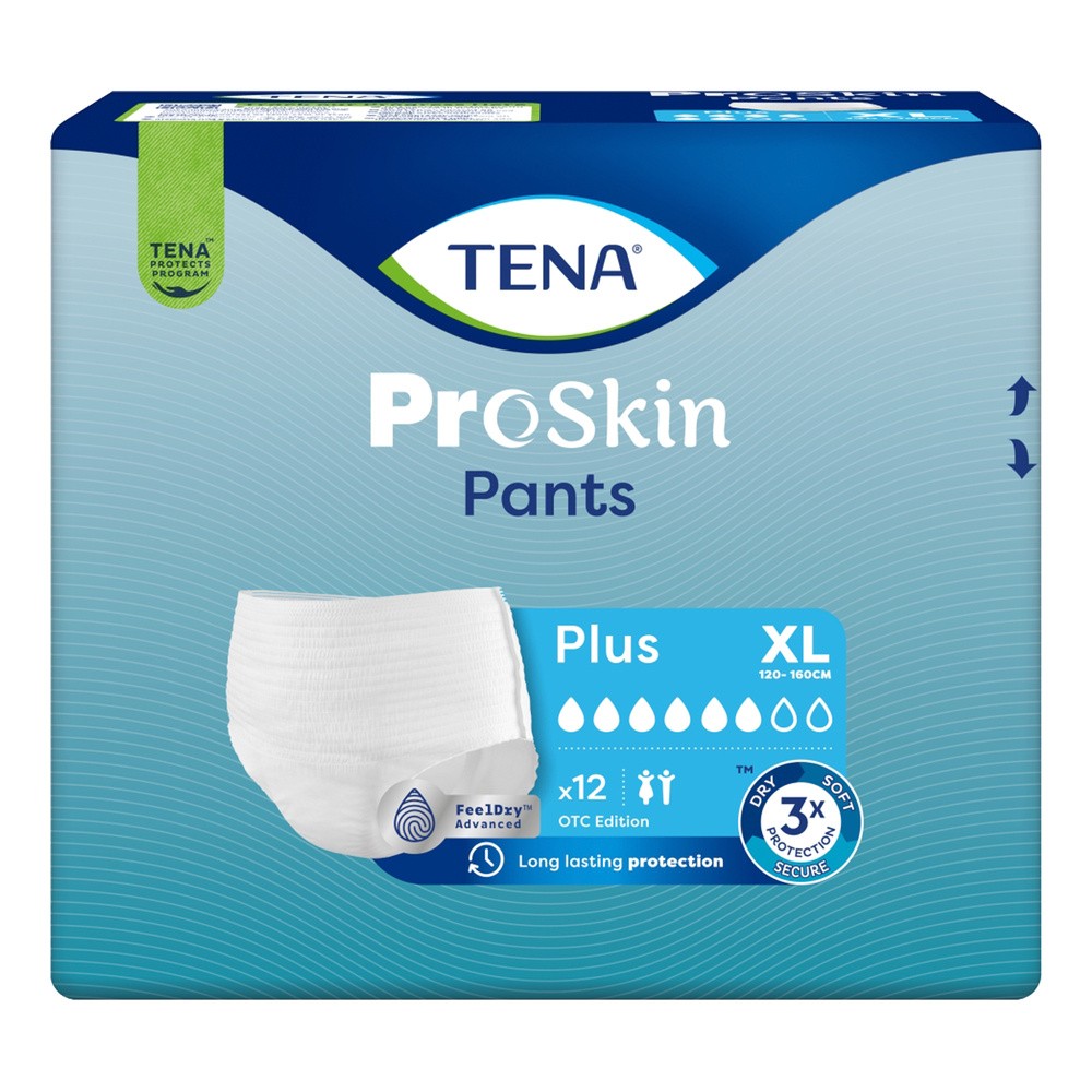Tena Pants ProSkin, majtki chłonne, rozmiar XL, 120-160 cm, Plus, 12 sztuk