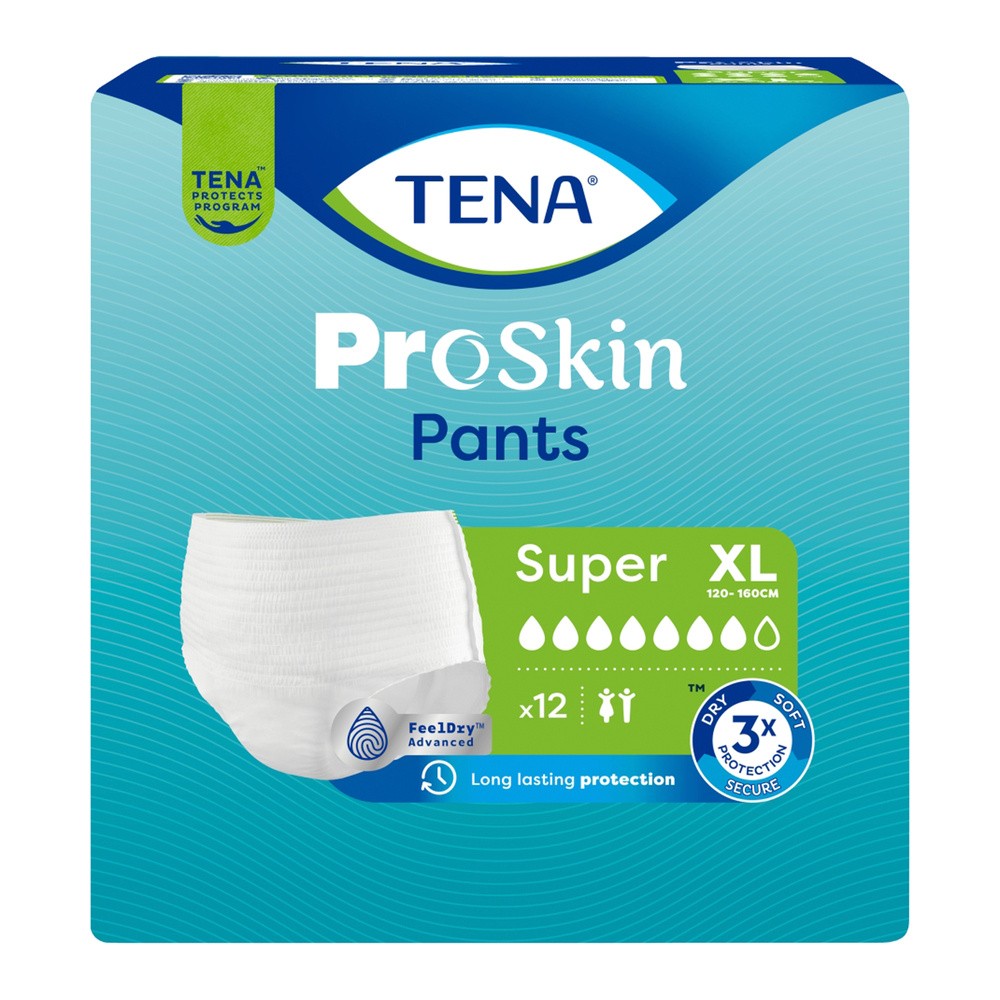 Tena Pants ProSkin, majtki chłonne, rozmiar XL, 120-160 cm, Super, 12 sztuk
