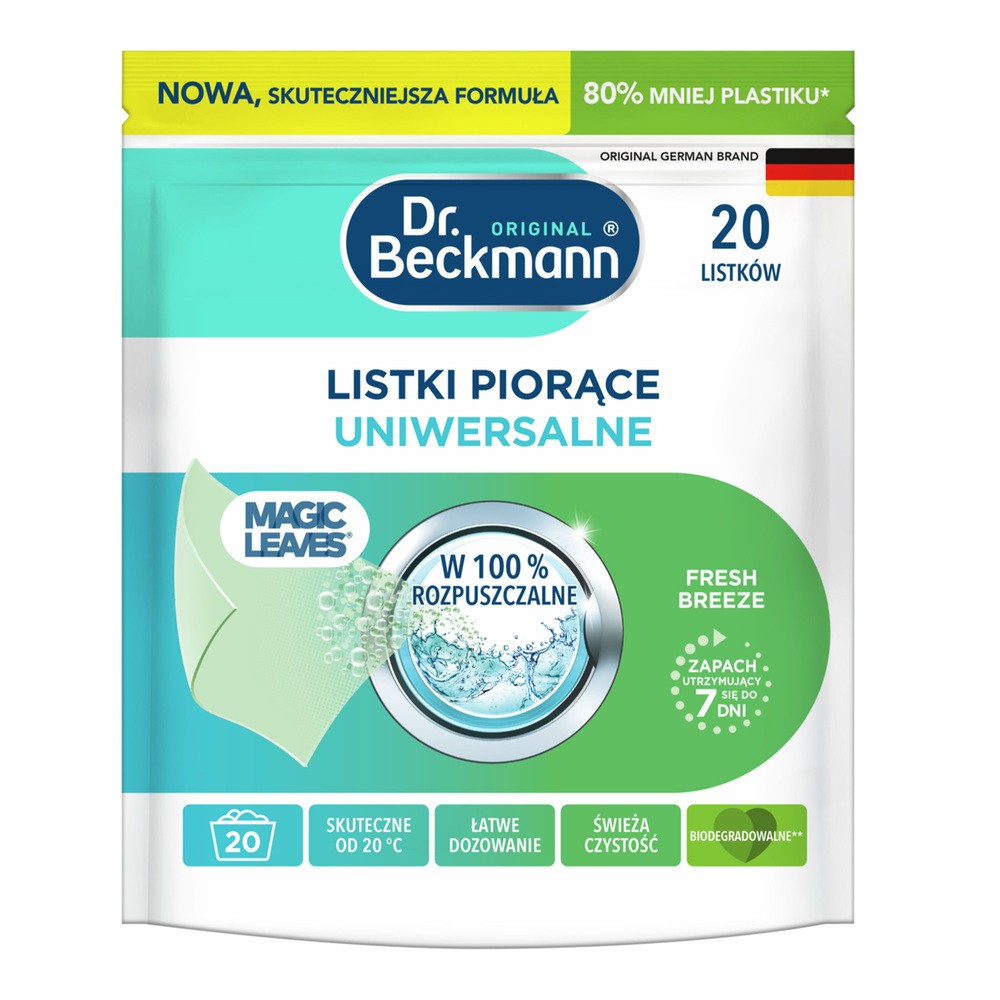 Dr. Beckmann Listki piorące uniwersalne wiosenna świeżość 80 g (20 prań)