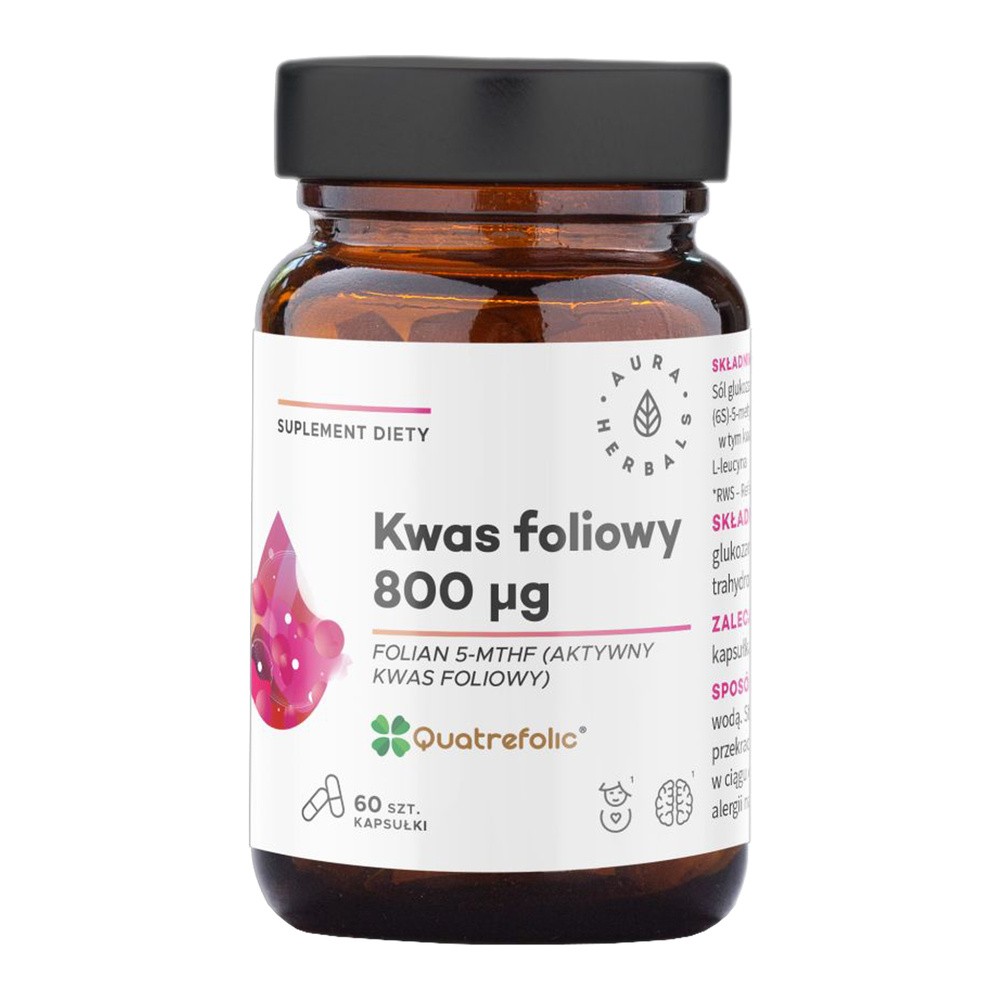 Aura Herbals Kwas foliowy Suplement diety 60 kaps.