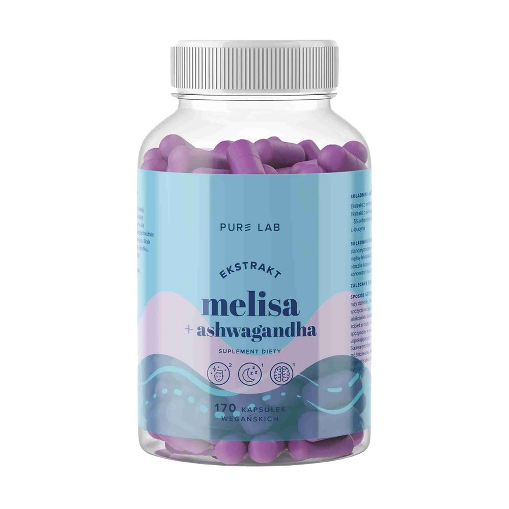 Pure Lab Ekstrakt z melisy i ashwagandhy suplement diety 170 kaps.