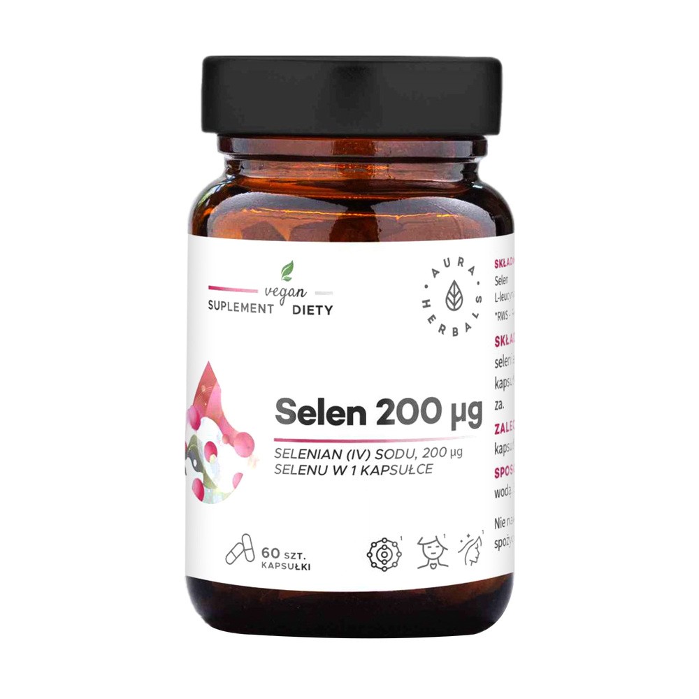 AURA HERBALS Selen 200μg selenian (IV) sodu, 60kaps.