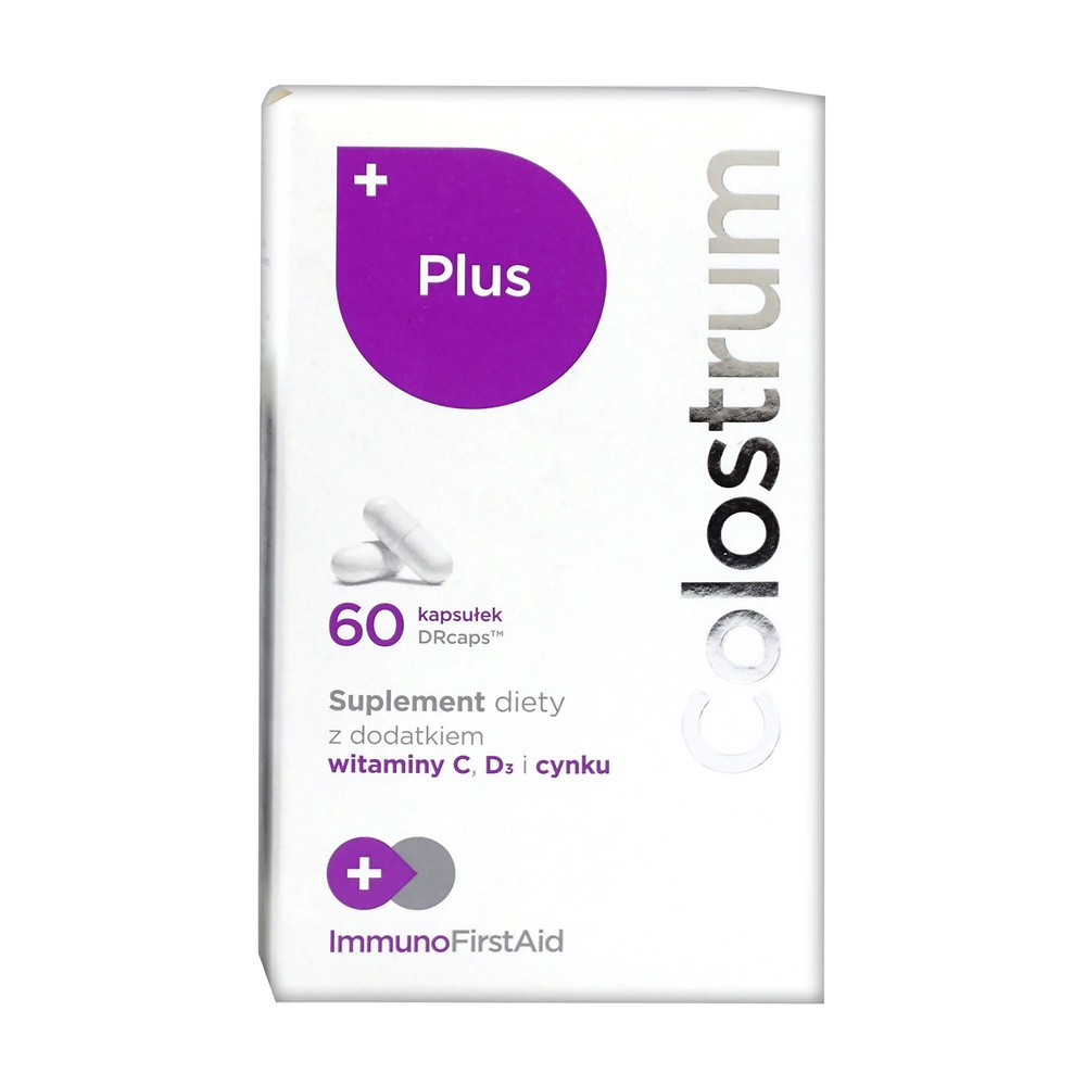 Colostrum Polska Colostrum Plus 500mg, Suplement diety, 60 kapsułek