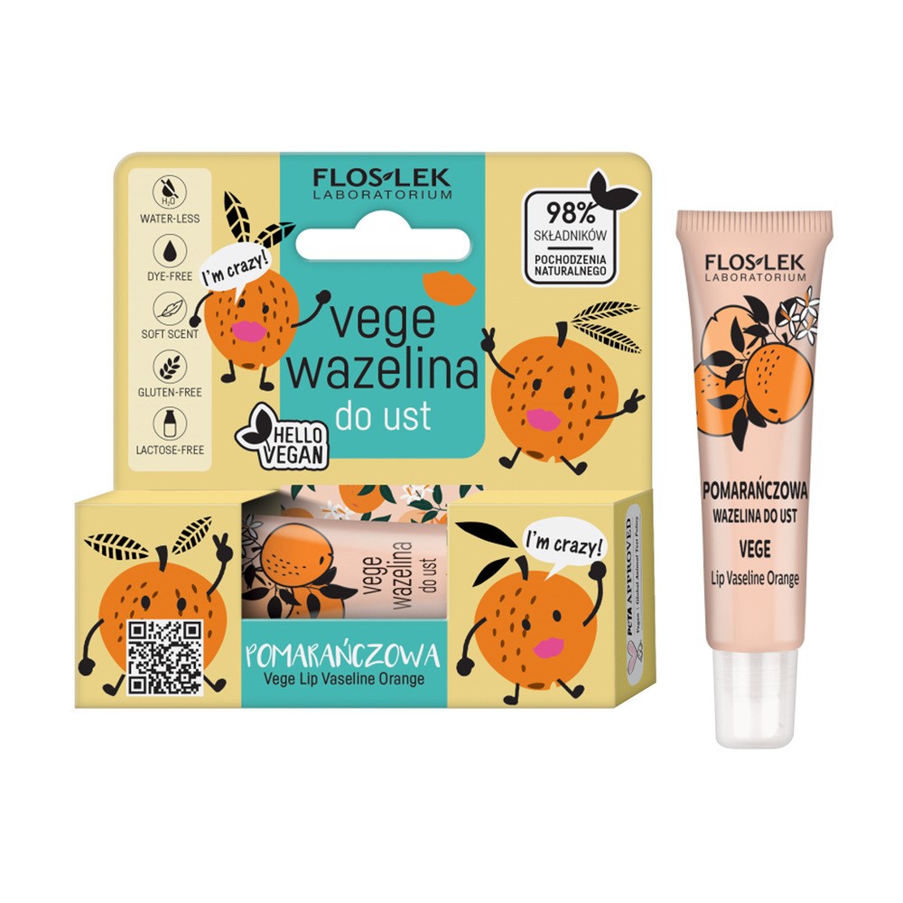 Flos-Lek Floslek Lip Care Vege Wazelina do ust Campari pomarańczowa 10g
