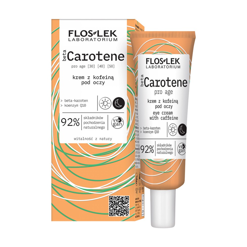 Flos-Lek FLOSLEK_Beta Carotene Eye Cream With Caffeine krem pod oczy z kofeiną 30ml 5905043022116