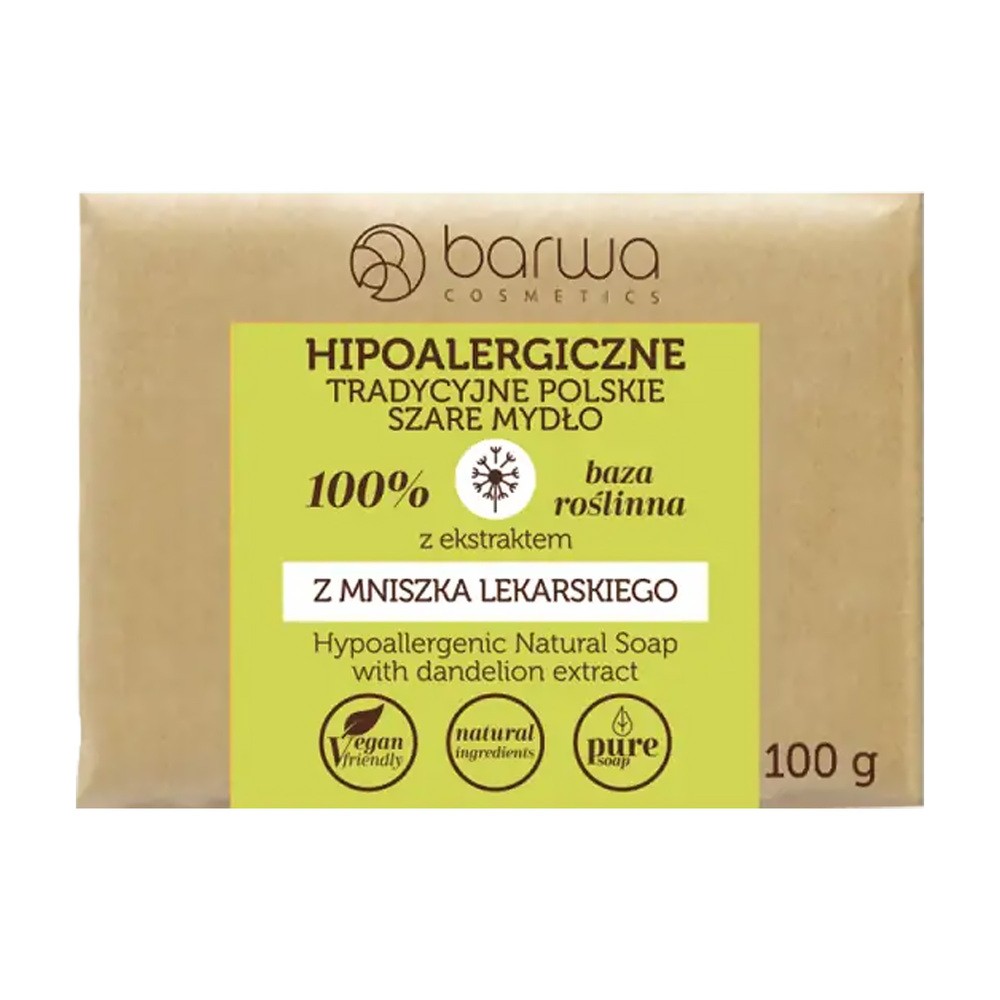 Barwa Tradycyjne szare mydło Mniszek Lekarski Hipoalergiczne 100 g