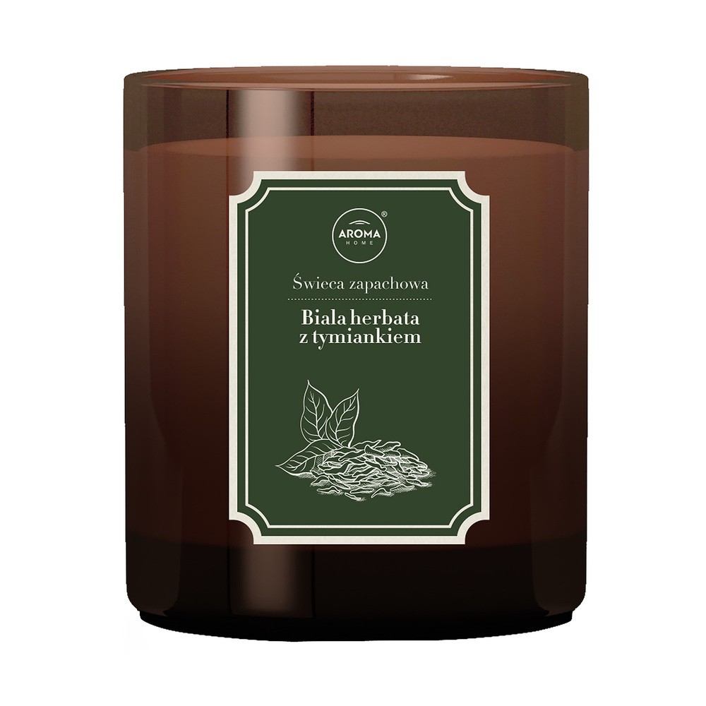 Aroma Home Domowy Zielnik, świeca zapachowa, biała herbata z tymiankiem, 160 g