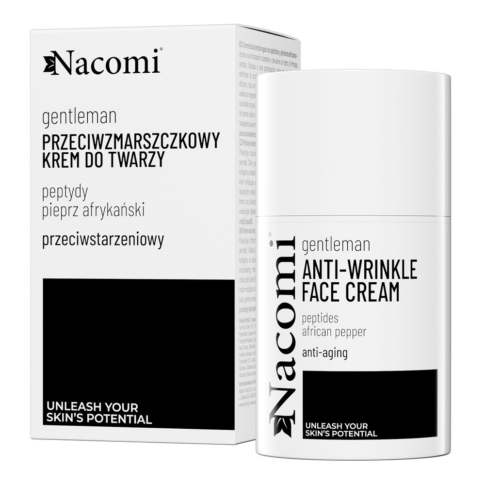 Nacomi, Przeciwzmarszczkowy krem do twarzy z peptydami i afrykańskim pieprzem, 50ml