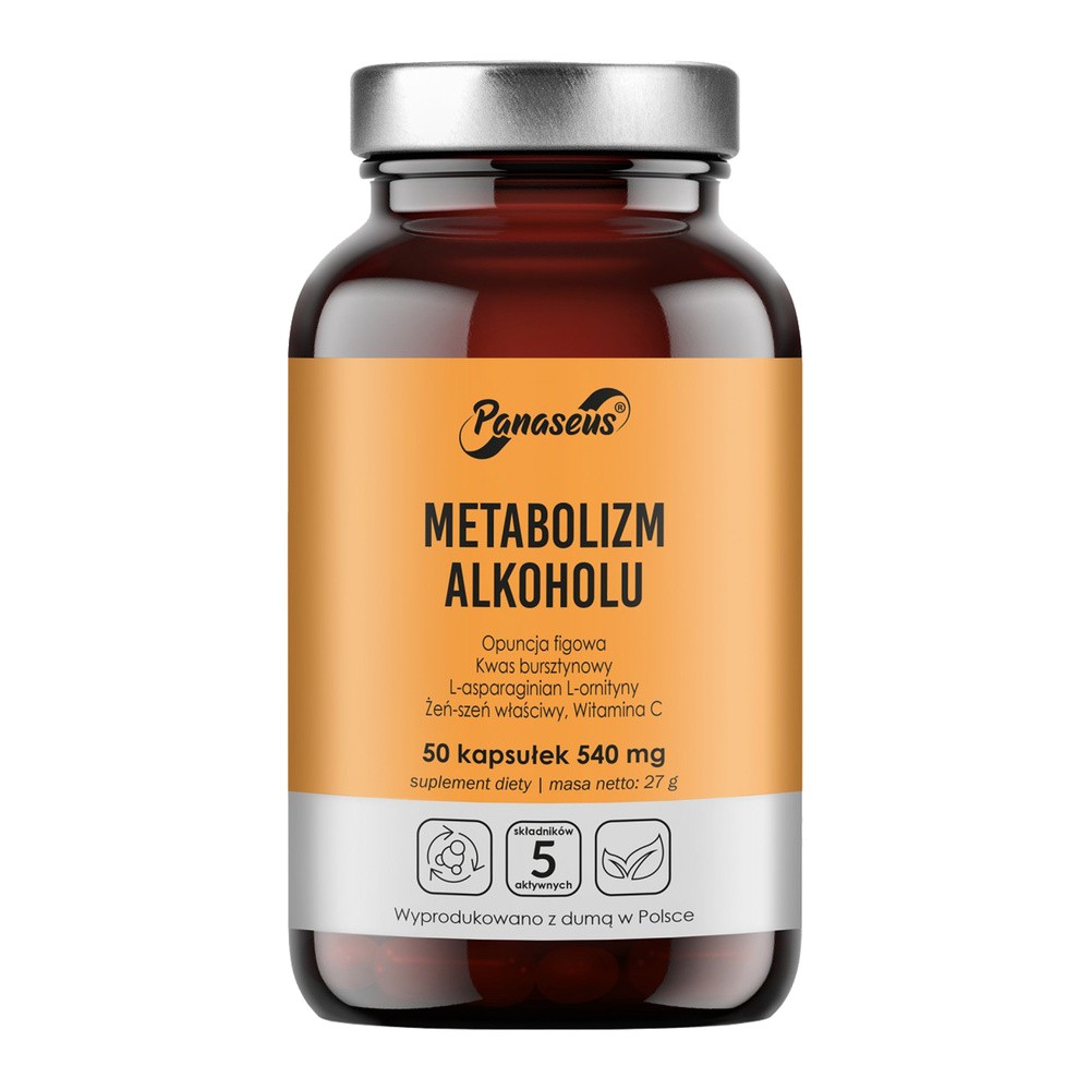Panaseus Metabolizm Alokoholu Suplement diety 50 kaps.