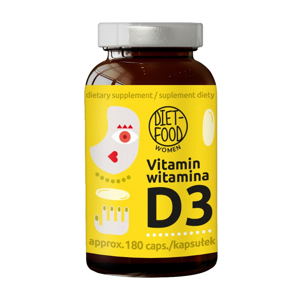 Diet-Food Witamina D3 (100 µg) Suplement diety 180 kaps.