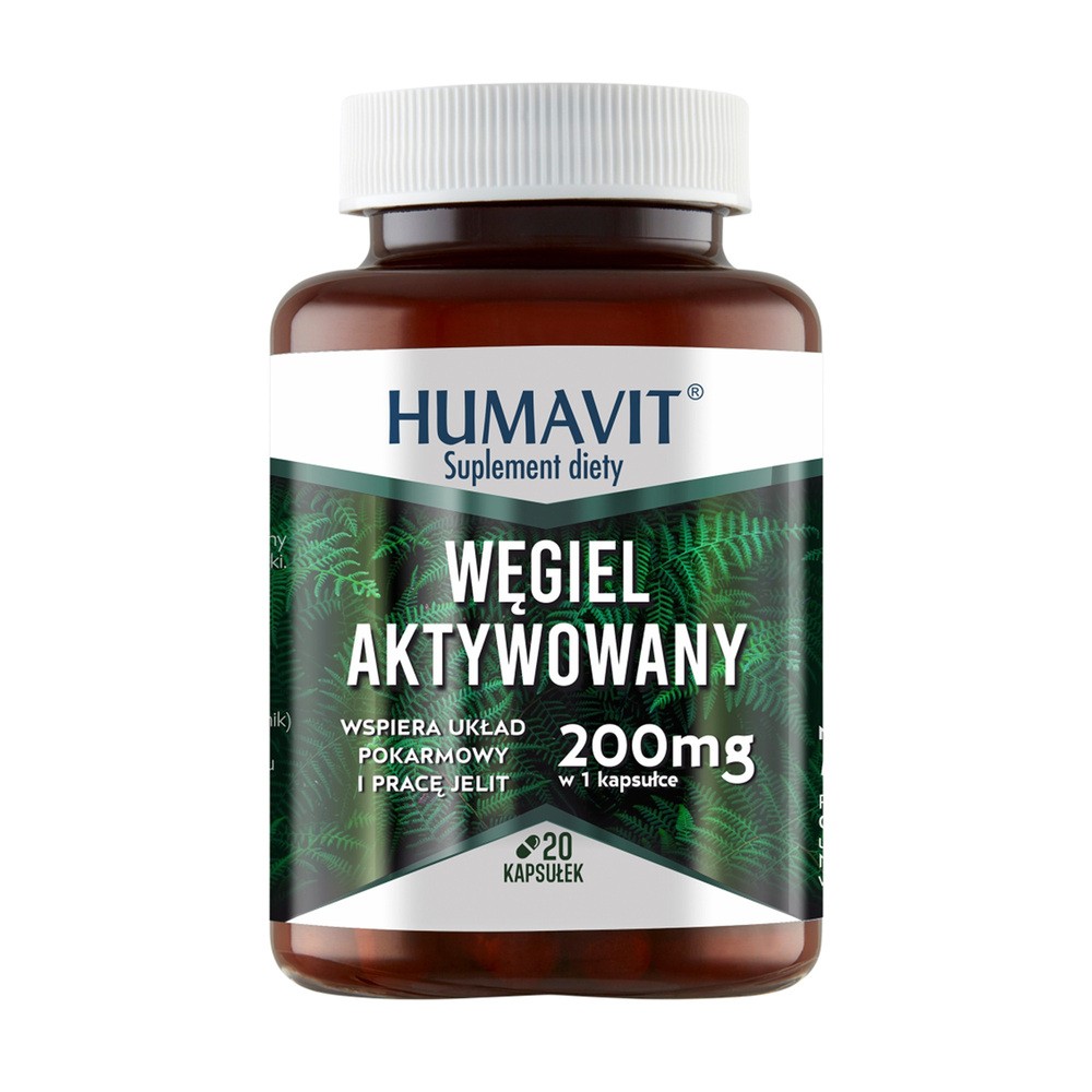 Suplement diety, HUMAVIT Węgiel aktywowany, 20 kapsułek