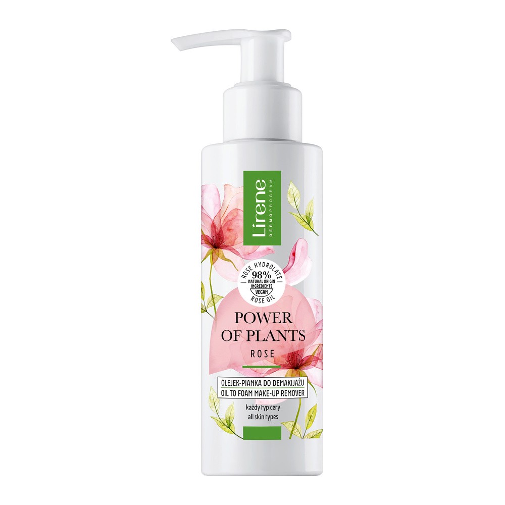 Lirene - POWER OF PLANTS - ROSE - OIL TO FOAM MAKE-UP REMOVER - Olejek-pianka do demakijażu - RÓŻA - 145 ml