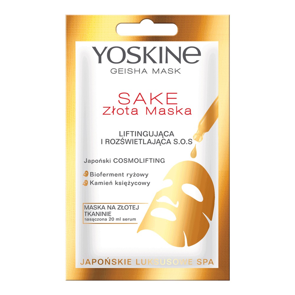 Yoskine Geisha Mask maska na srebrnej tkaninie Sakura 20 ml