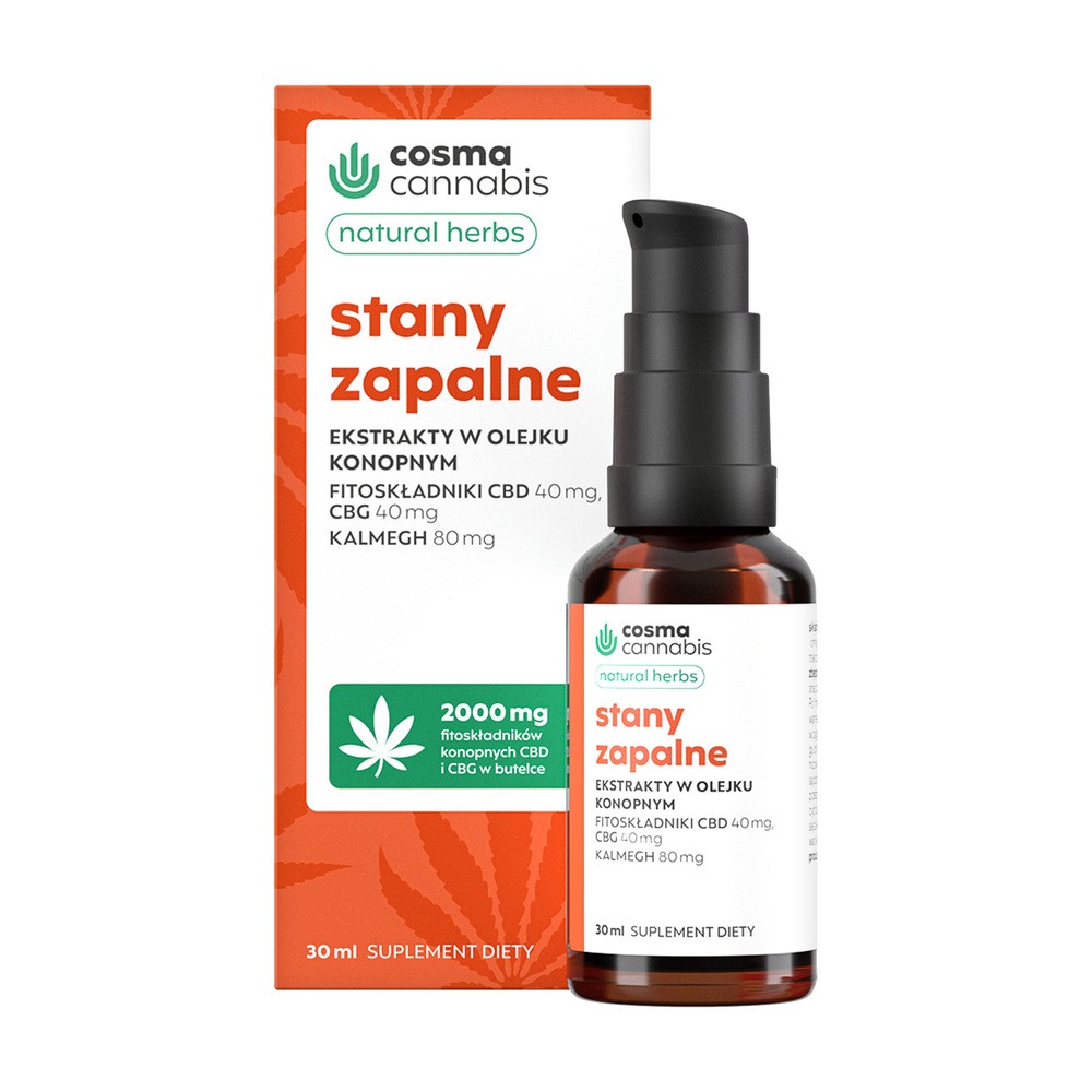 Cosma Cannabis Natural Herbs Stany Zapalne, 30 ml