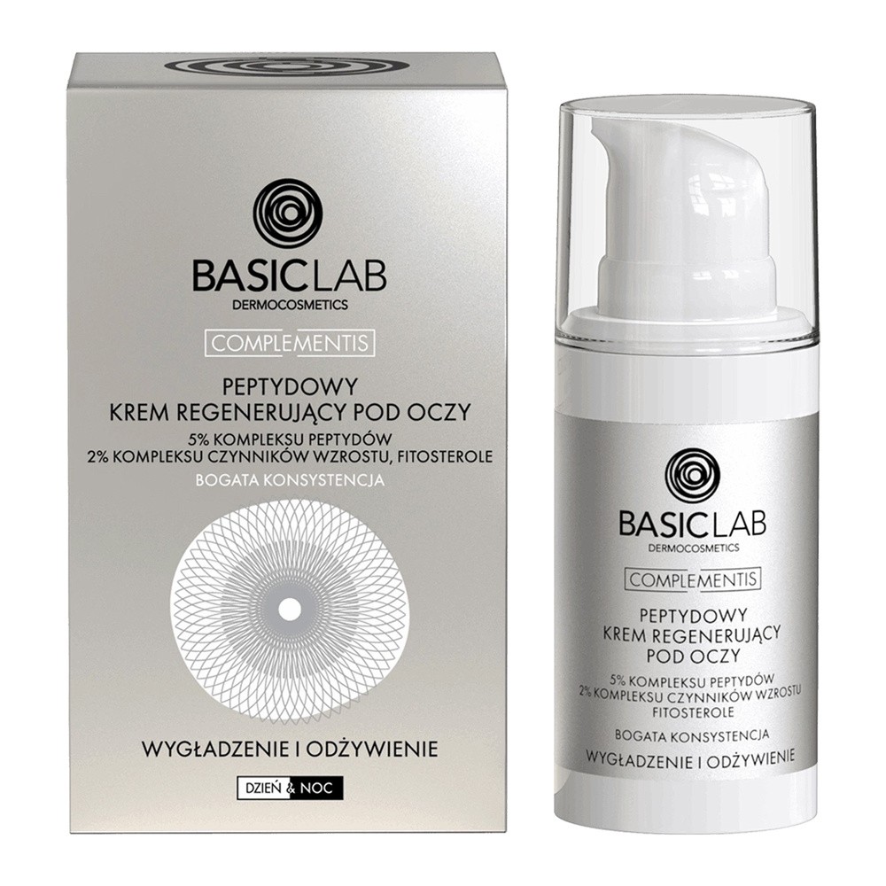Basiclab Complementis 5% Kompleks Peptydów Bogaty - Peptydowy krem pod oczy bogata konsystencja 15ml