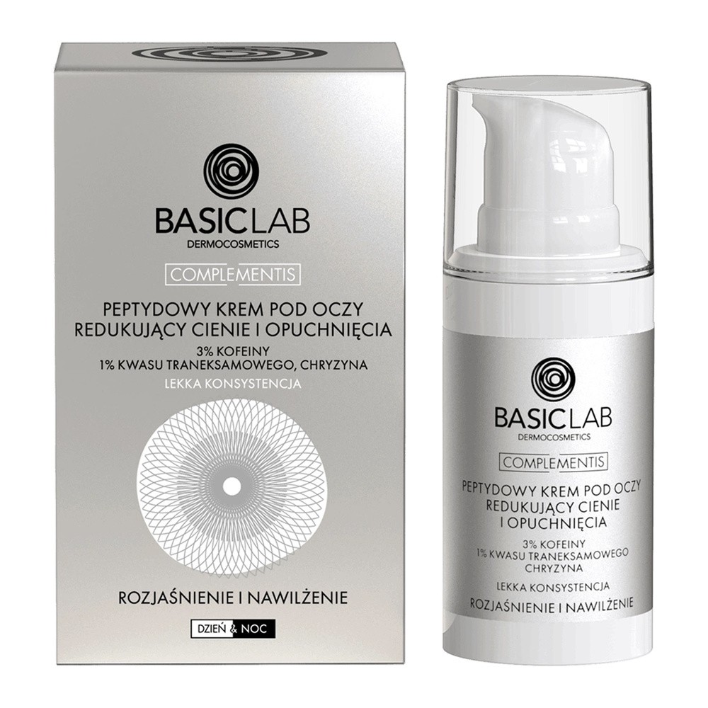 Basiclab Complementis 3% Kofeiny - Peptydowy krem pod oczy lekka konsystencja 15ml