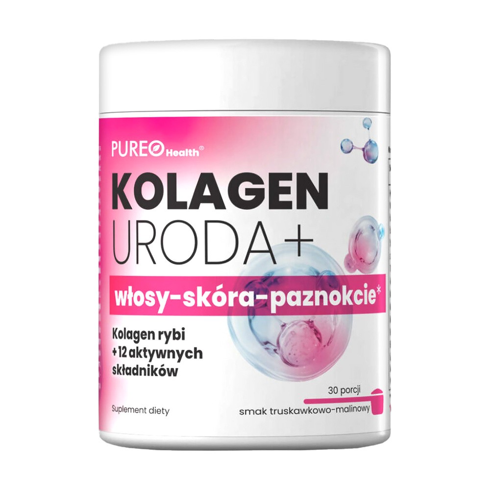 Pureo Health Kolagen Uroda+, smak truskawkowo-malinowy 129 g