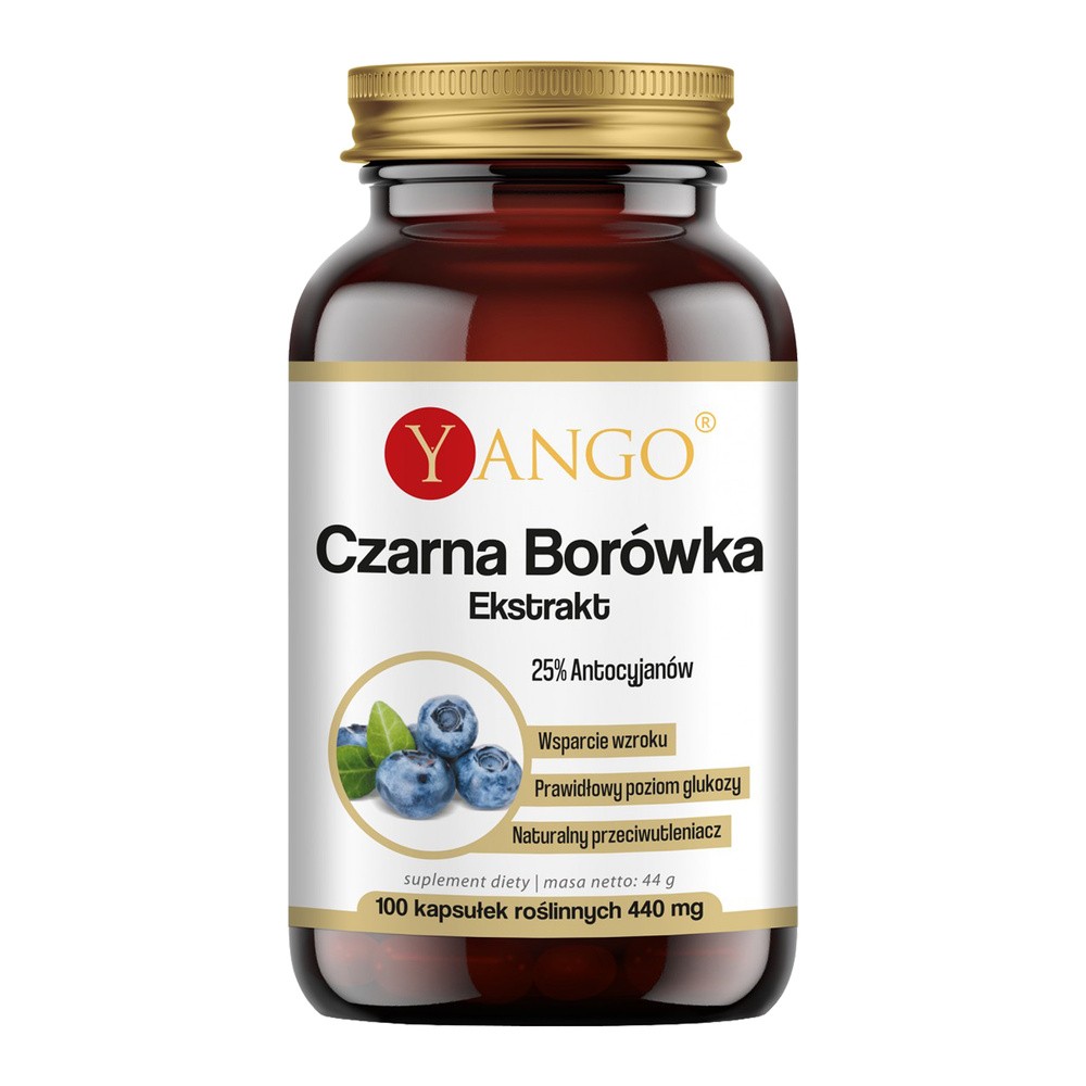Yango Czarna borówka - ekstrakt Suplement diety 100 kaps.