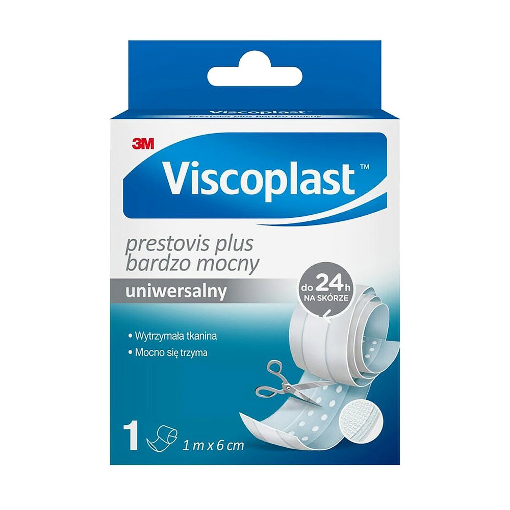 VISCOPLAST Prestovis Plus Bardzo Mocny plaster do cięcia 1m x 6cm, 1 szt.