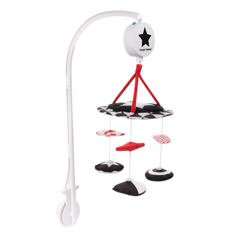 Canpol babies KONTRASTOWA KARUZELA PLUSZOWA Z POZYTYWKĄ SENSORY TOYS 68/084 + PISZCZEK GRATIS!