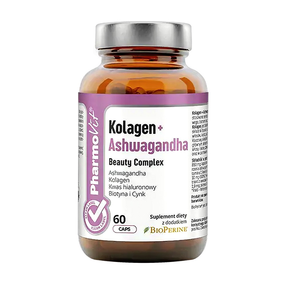 PharmoVit Kolagen + Ashwagandha Beauty Complex, 60 kapsułek