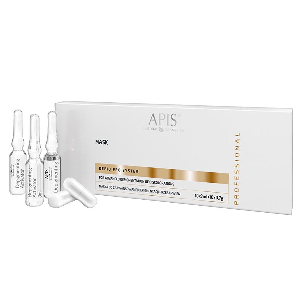 APIS Depiq Pro System Maska Do Zaawansowanej Depigmentacji Przebarwień  10x3ml